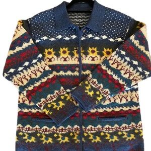 Vintage Tabi International Woolmark Floral Grannycore Sweater Jacket